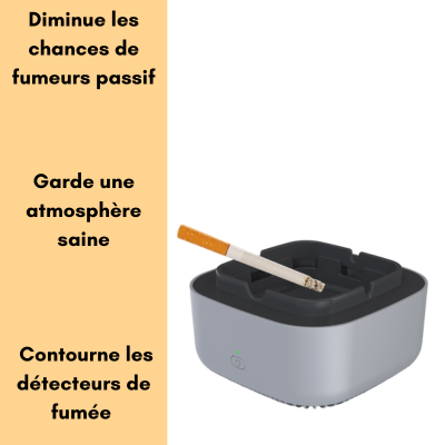 Cendrier sans fumée Purificateur d'air pur cendrier mangeur de fumée  cendrier (tout noir)